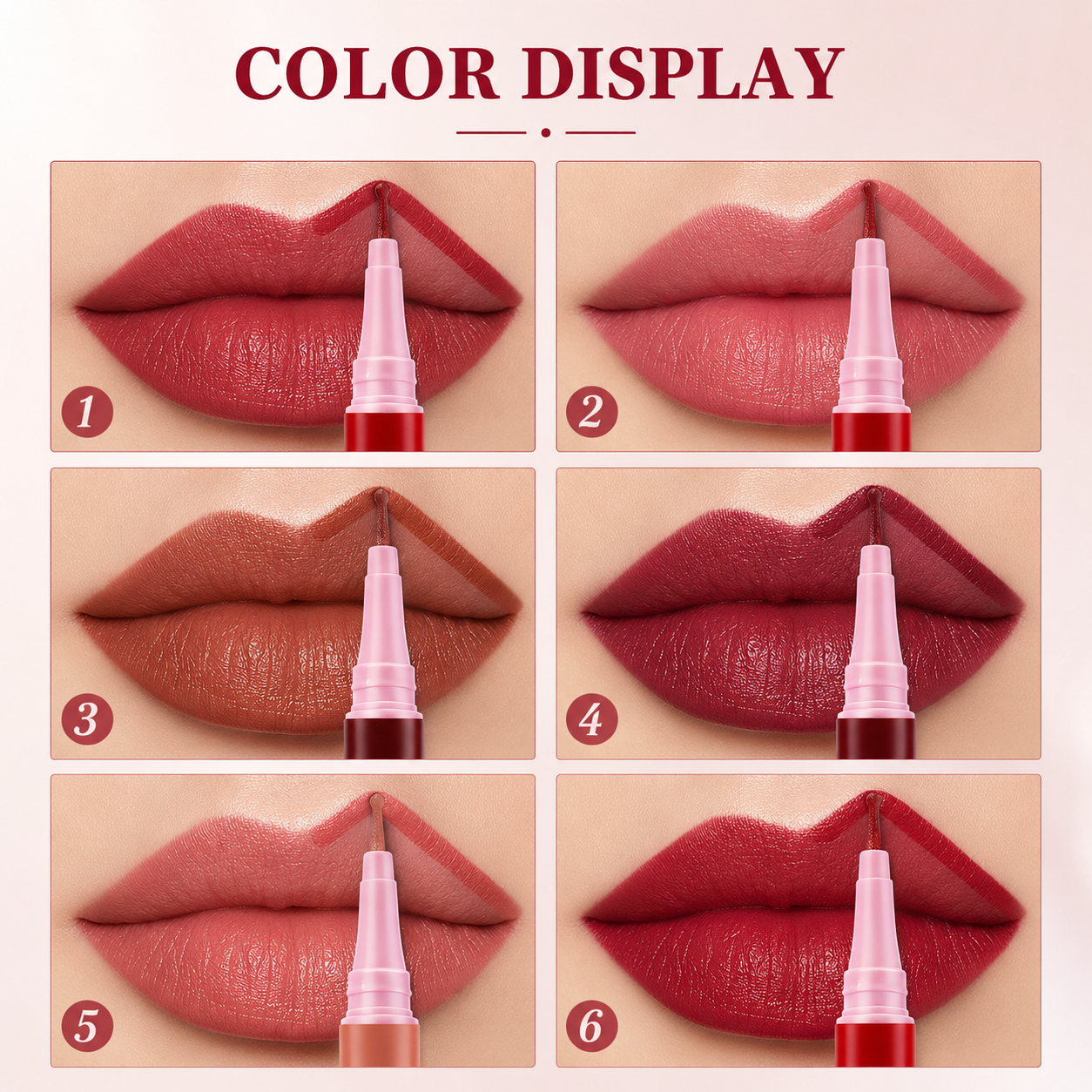 6 Color Matte Lip Liner