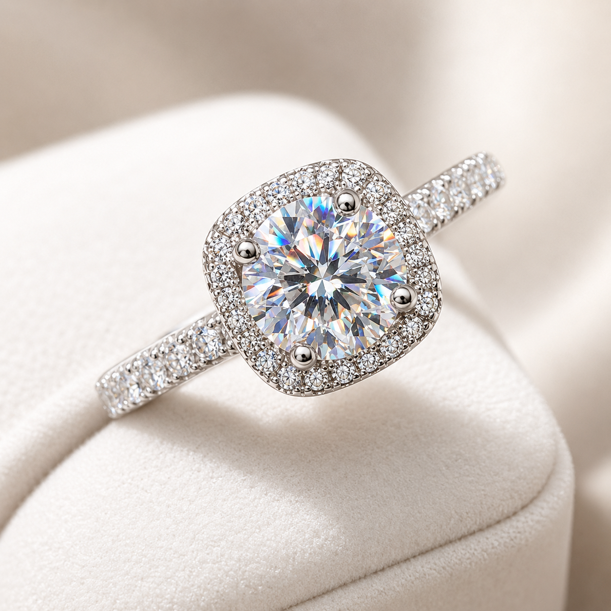 Luxury Halo Moissanite Ring