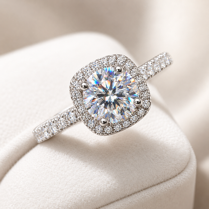 Luxury Halo Moissanite Ring