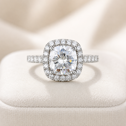 Luxury Halo Moissanite Ring