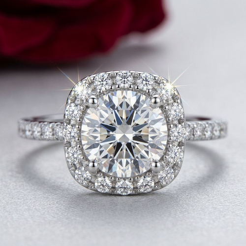 Luxury Halo Moissanite Ring