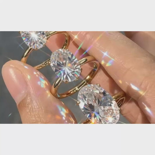 Elegant Oval Cut CZ Ring